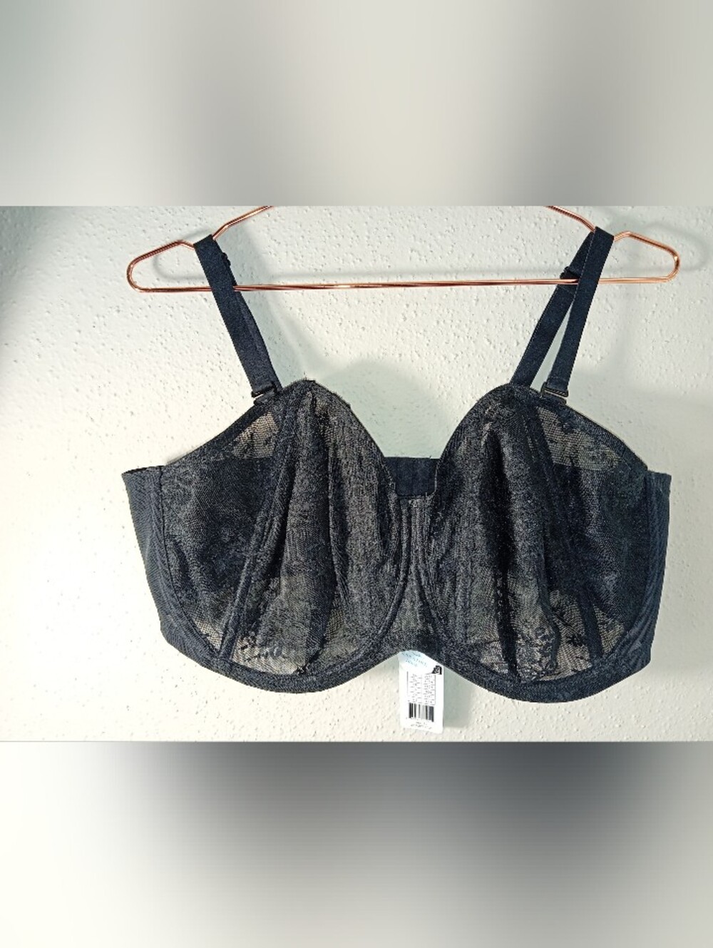 Goddess Black Lace Underwire Bra sz 44H